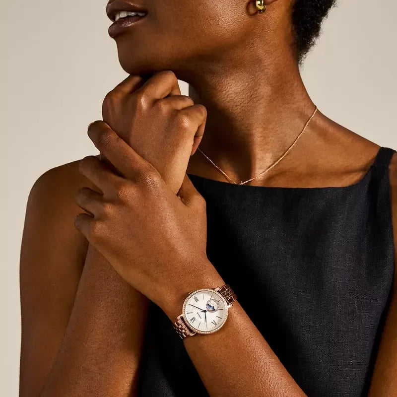Fossil Jacqueline Sun Moon Rose Gold Women’s Watch – ES5165