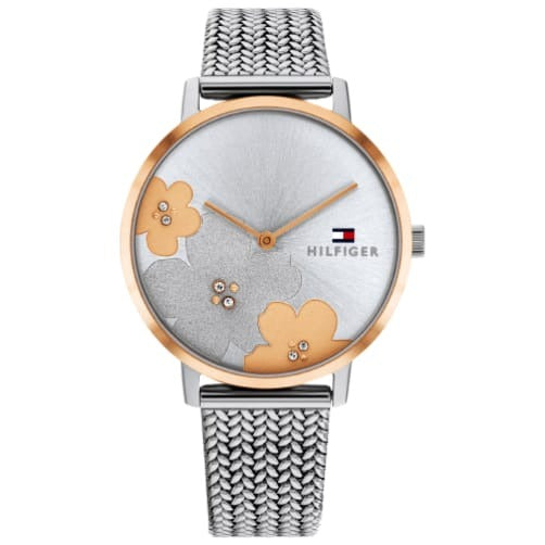 Tommy Hilfiger Women’s Silver Stainless Steel Mesh Watch – Silver Dial, Crystal Accents (1782604)