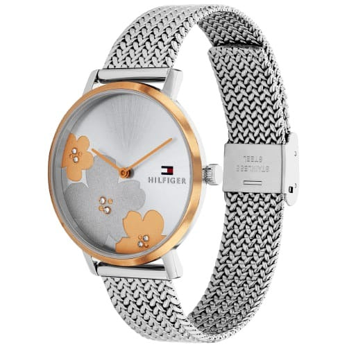 Tommy Hilfiger Women’s Silver Stainless Steel Mesh Watch – Silver Dial, Crystal Accents (1782604)