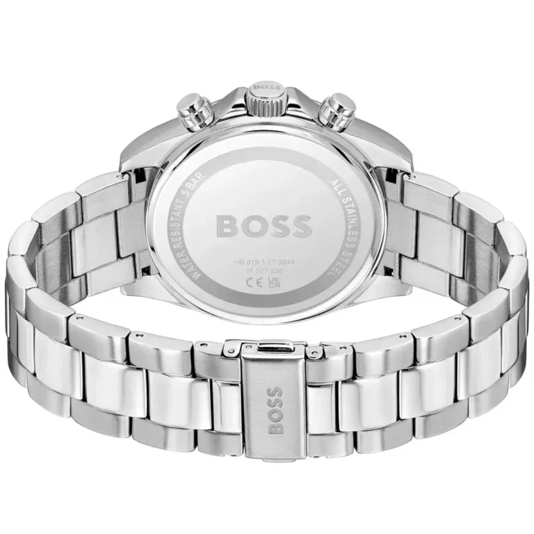 Hugo Boss Hero Men’s Stainless Steel Watch 1514267 – Black Dial, Silver Strap, 43 mm