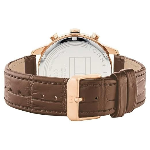 Tommy Hilfiger Morrison Men’s Leather Quartz Watch – Blue Dial, Brown Strap (1710526)