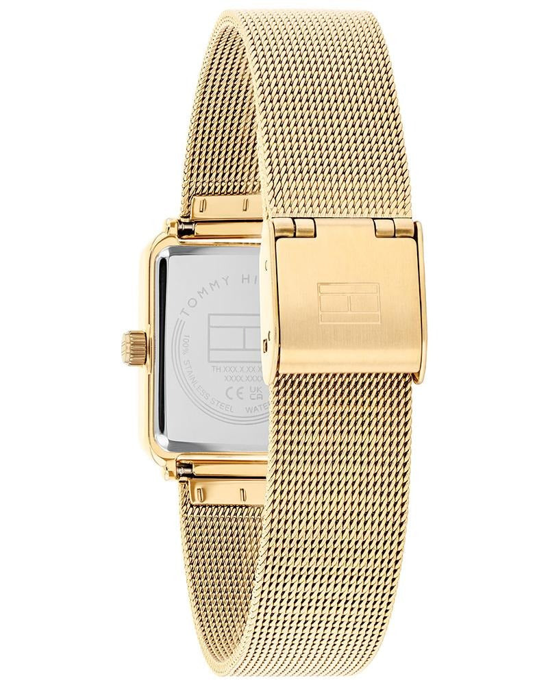 Tommy Hilfiger Women’s Gold Stainless Steel Mesh Watch – Green Dial, Crystal Accents (1782791)