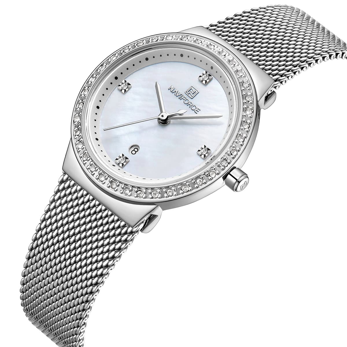 ساعة نافي فورس حريمي NF5005-S-W