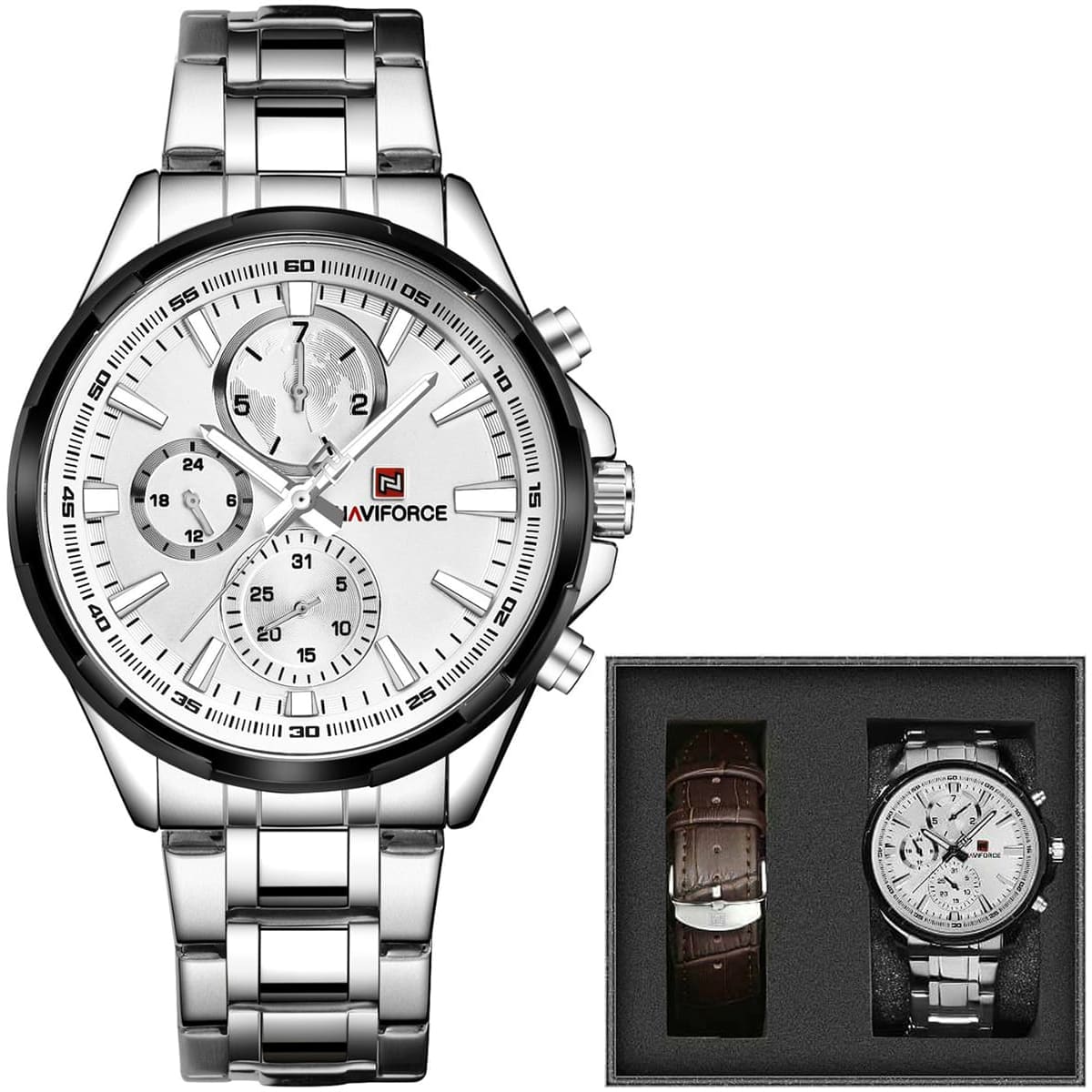 ساعة نافي فورس رجالي NF9089S-S-W